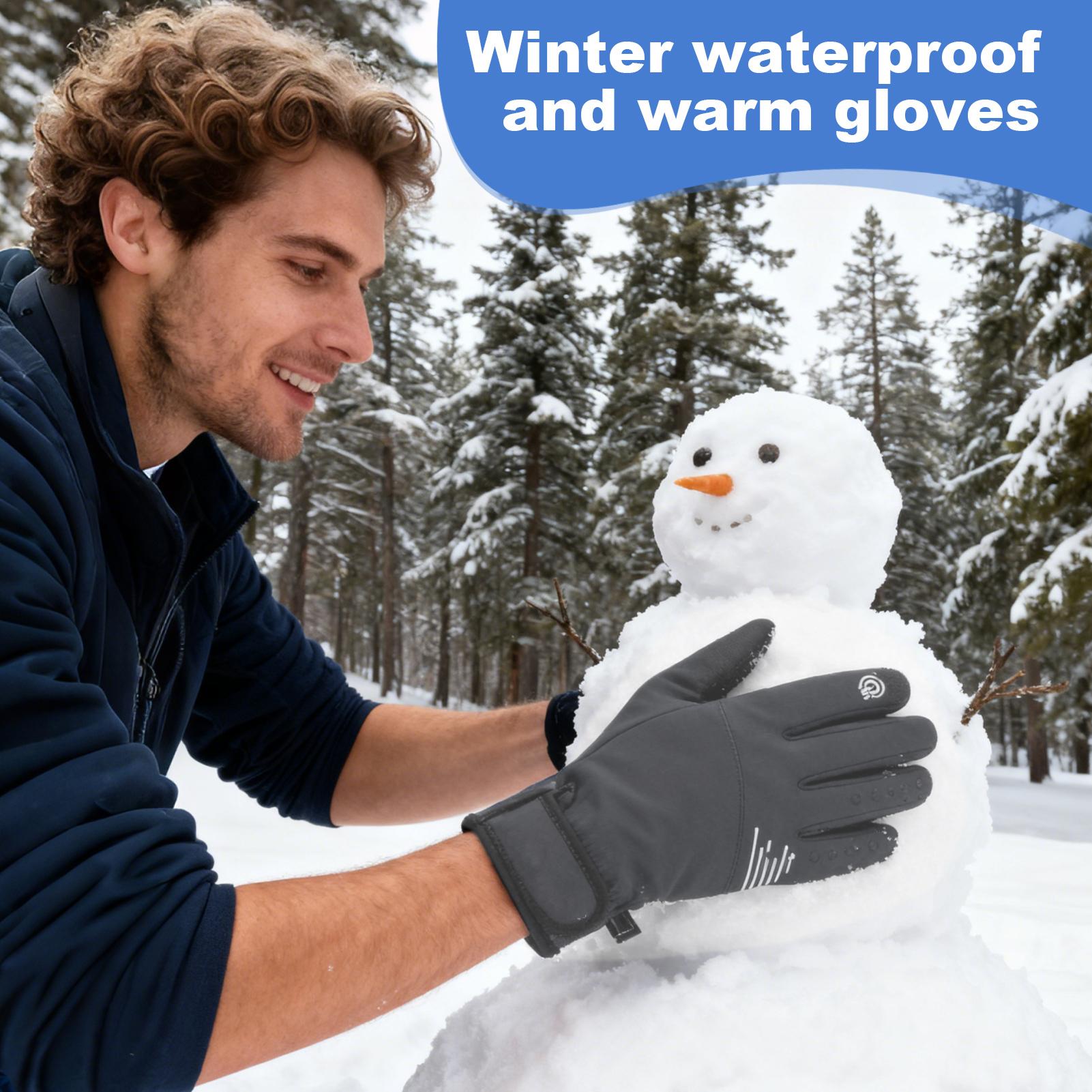 Cycling Gear Cold Weather - Gants chauds coupe-vent pour écran tactile,