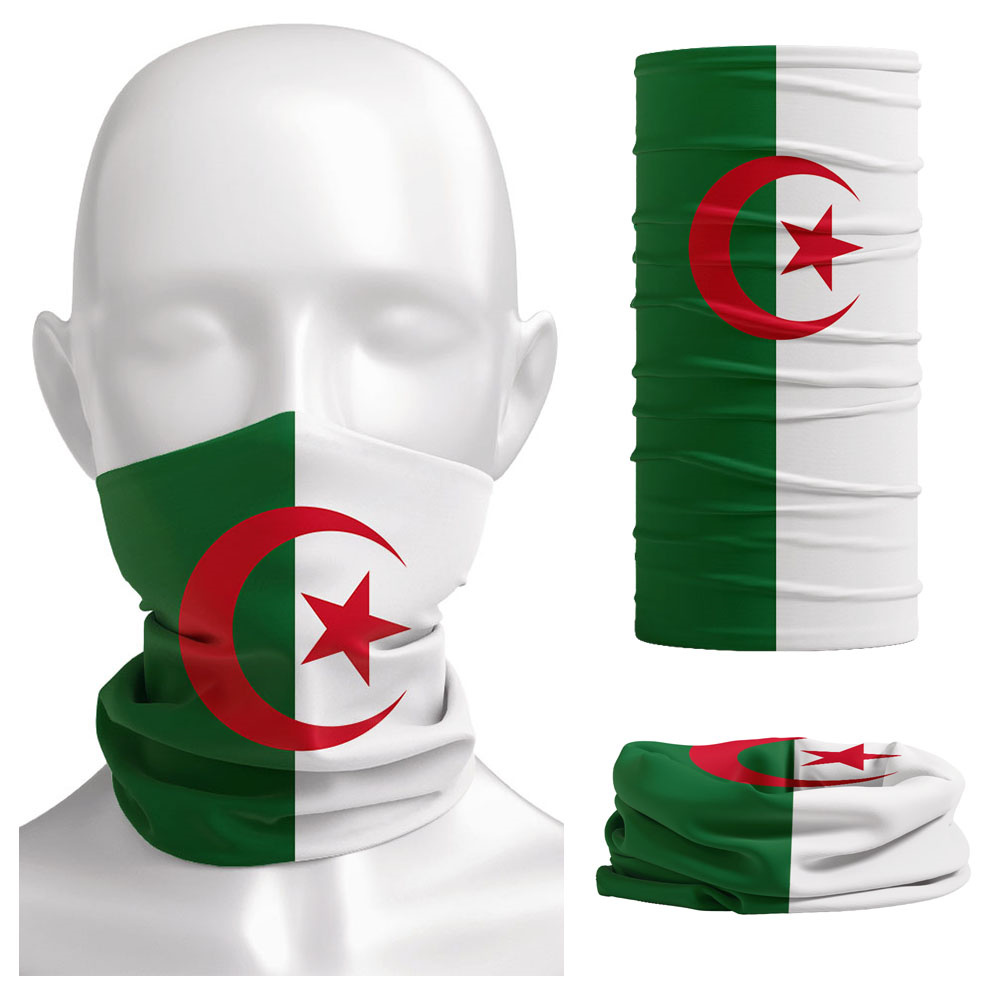 Cycling Headwear - Couvre-chef Bandana imprimé drapeau algérie, cagoule
