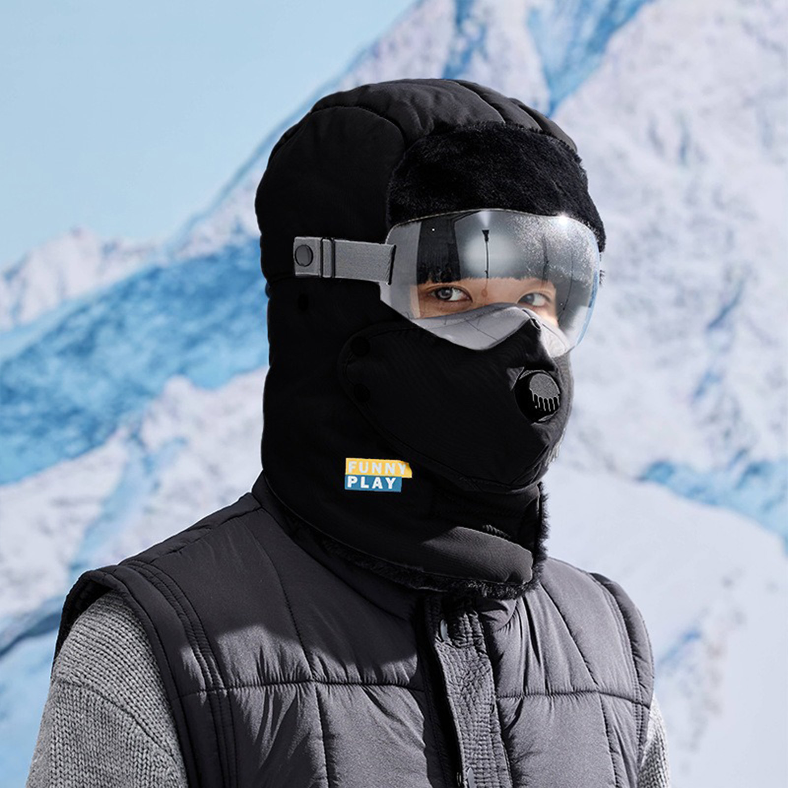 Cycling Gear Cold Weather - Chapeau d'hiver thermique doublé polaire, couvre-chef