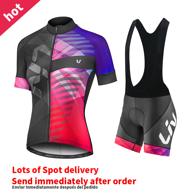 Cycling Gear Jersey - VEV-Ensemble de cyclisme pour femme, maillot